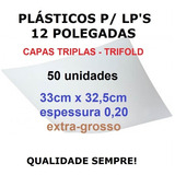 50 Plásticos P Capas Triplas Trifold 0 20 Grossos Lp Vinil