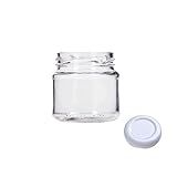 50 Potes De Vidro Geleinha 40ml Com Tampa Branca