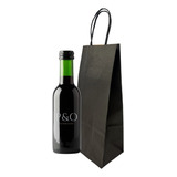 50 Sacola Kraft preta Garrafa Mini Vinho Cerveja Artesanal