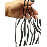 50 Sacolinha Papel Para Joias 10x10 Cm Sacolas Zebra Atacado