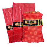 50 Sacos Rafia 47x80 Rede Vermelha Suporta 20kg Cebola