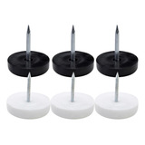 50 Sapata Prego Deslizante Preta E Branca Para Moveis 20mm