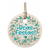 50 Tags Decorativas Boas Festas Natal E Ano Novo Redonda 4cm