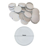 50 Tampa Para Vidro De Conserva 74mm Branca Esmaltada