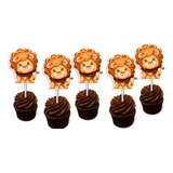 50 Topper Tags Para Cupcake Leão