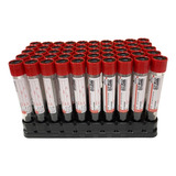 50 Tubos Para Coleta De Sangue A Vácuo Tampa Vermelha 9ml