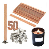 50 Unid Pavio De Madeira 50 Ilhos De Metal Para Velas Eco