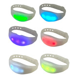 50 Unid Pulseiras Led Branca Ativa Com Musica Eventos Show