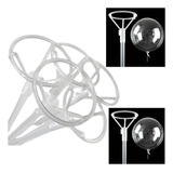 50 Varetas Pega Balão Bubble P Led Metalizado Trasnp 50cm