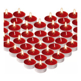 50 Velas Estilo Rechaud Com Suporte Em Alumínio Vermelha
