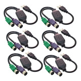 50 X Cabos Adaptador Usb 2 Portas Ps2 P Teclado E Mouse