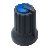50 X Knob Potenciômetro Eixo Estriado 6mm Ka481 2 Azul