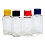 500 Frascos Pet 100 Ml Tampa Lacre P/ Envaze Tinta Bulk Ink