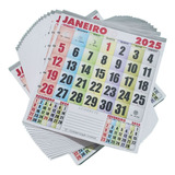 500 Refil Calendário Colorido 14x16 Folhinha Color 2025