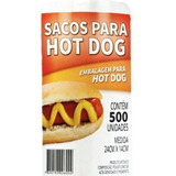 500 Sacos Plastico Hot-dog 23x14cm E Luva Descartável 100un