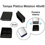 500 Tampas Plasticas Metalon 40x40 Preto