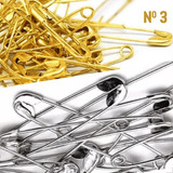 500 Alfinetes De Segurança N 3 46mm Ouro Niquel Cor Dourado