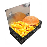 500 Caixa Embalagem Combo Hambúrguer Lanche Batata Frita 