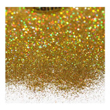 500 Gramas Glitter Cosmético Poliéster Holográfico Ouro 08