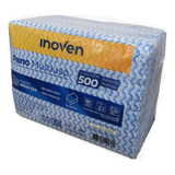 500 Panos Multiuso Luxo Tipo Perfex 15x20cm Inoven Limpeza Cor Azul