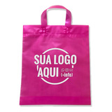500 Sacolas Plástica Alça Fita Personalizadas 27x40