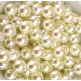 500 Unidades De Pérola Abs Inteira Com Furo Creme 5mm