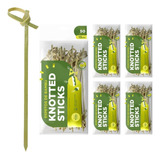 500un Espeto Bambu Knotted Stick Nozinho Lanches E Bebidas