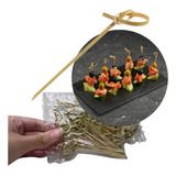 500un Espeto Bambu Nozinho Aperitivo 9cm Lanches E Bebidas