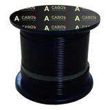 50m Cabo De Aço P/ Academia Revestido Preto 3/16 6mm 6x19