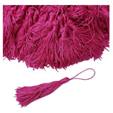 50peça-tassel - Pingente Seda - Franja Pink 8cm