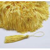 50peça tassel Pingente Seda Franja Amarelo 8cm