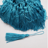 50peça tassel Pingente Seda Franja Azul Tiffany 8cm