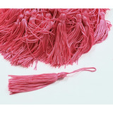 50peça tassel   Pingente Seda   Franja Rosa Chiclete 8cm