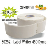 50rls Etiqueta Compatível 30252 Impressora Dymo Labelwriter