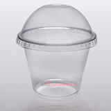50un Copo Pet Descartável E Tampa Bolha Sem Furo 250ml 275ml
