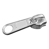 50x Cursor Deslizador Aluminio Ziper Poliester N. 7 Prata