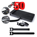 50x Presilha 15cm Fita Abraçadeira Preta Cabos Chicote Fios