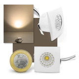 51 Mini Spot Led Embutir 1w Quadrado Biv Branca Quente/3000k