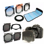 52mm Kit 6 Filtros Tipo Cokin Nd2 4 8 Cores Suporte Case