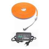 5m Mangueira Fita Led 12v Neon Corte2,5cm Alto Brilho+ Fonte Cor Da Luz Laranja 110v/220v
