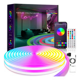 5m Fita Led Neon Rgb App Controle Prova D água Bluethooth