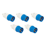 5pc Plug Industrial 2p+t 16a Azul