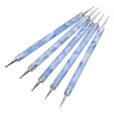 5pcs 2 Way Prego Pontilhando Caneta Para Diy Nail Art Design