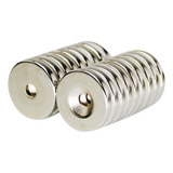 5pcs Imã De Neodimio Disco 20x3 20mm X 3mm Com Furo N35