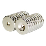 5pcs Imã De Neodimio Disco 20x3 20mm X 3mm Com Furo N35