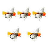 5pcs Tungsten Jig Cabeça Mosca Atração De Pesca Com