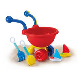 5un Carrinho Carriola Brinquedo Baldinho C acessórios Praia