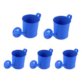 5un Mini Regador De Metal Decoração Esmaltado Festa Azul Esc
