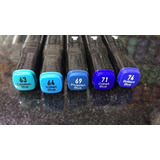 5x Caneta Marcador Tipo Copic Bismark 2 Pontas Tons Em Azul