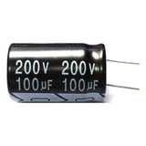 5x Capacitor Eletrolítico 100uf X 200v 105° 5 Peças